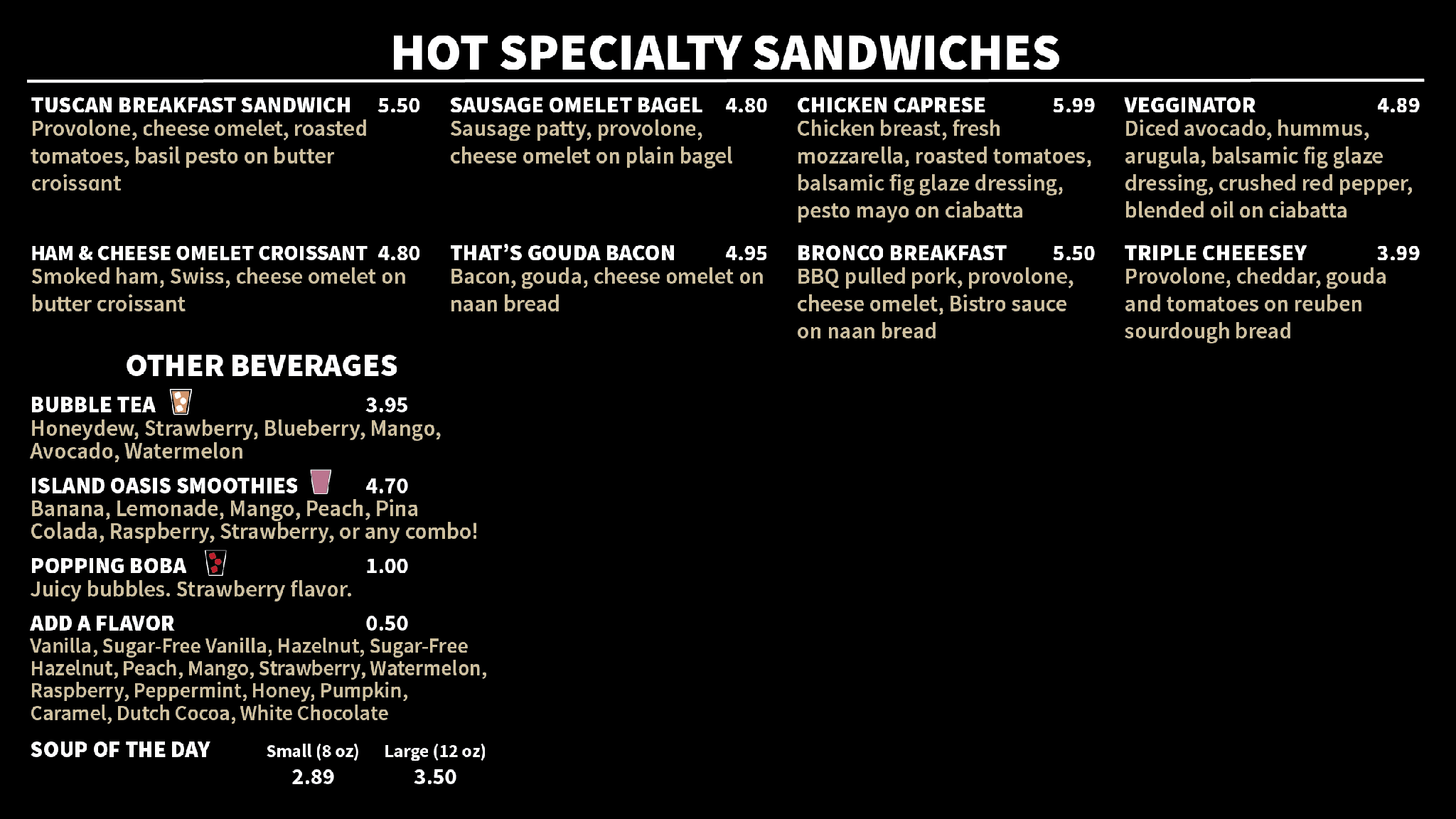 The Bookmark Hot Specialty Sandwiches