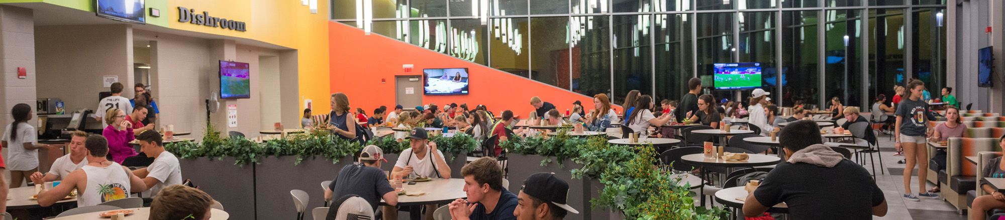 Students eating at The Bistro.